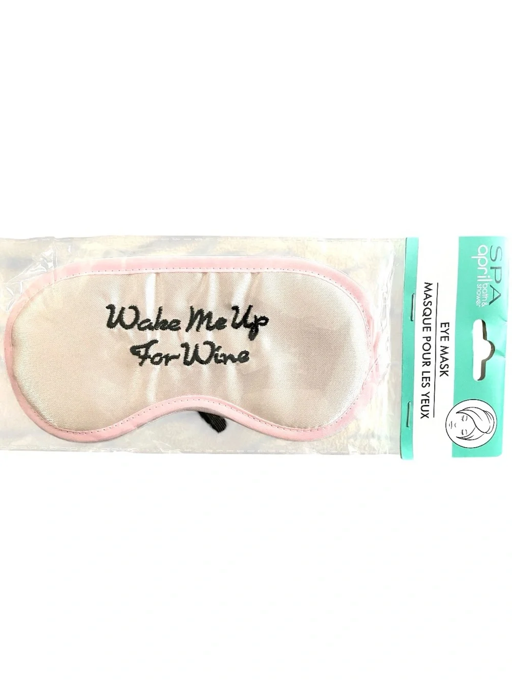 NEW  'Wake Me Up For Wine' Pink Satin Eye Mask